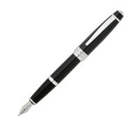Cross Bailey AT0456-7MS Medium Fountain Pen - Black with Chrome (in Gift Box)