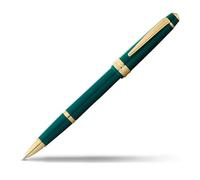 Cross Rollerball Pen Bailey Light AT0745-12 - Refillable Gel, Gold-Tone, Medium, Gift Box, Green