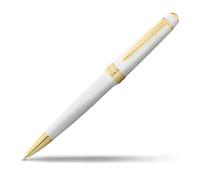 CROSS Bailey Light ballpoint pen (line width F, ink colour: black, includes gift packaging), white with gold fittings