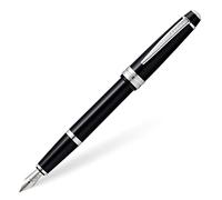 CROSS Bailey Light Click-Off Cap Plastic Fountain Pen with Resin Finish, Extra Fine Fountain, includes Premium Gift Box and Black Cartridge, 1 Pack, Polished Black