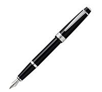 CROSS Bailey Light Click-Off Cap Plastic Fountain Pen with Resin Finish, Medium Fountain, Black Cartridge, 1 Pack, Polished Black
