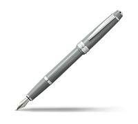 Cross Bailey Light Click-Off Cap Plastic Fountain Pen with Resin Finish, Medium Fountain, includes Premium Gift Box and Black Cartridge, 1 Pack, Polished Grey