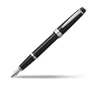 CROSS Bailey Light Click-Off Cap Plastic Fountain Pen with Resin Finish, Medium Gel Ink Fountain, includes Premium Gift Box and Black Cartridge, 1 Pack, Polished Black