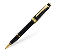 Cross Bailey Light XF Fountain Pen - Black Lacquer with Gold Fittings - Gift Boxed