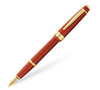 CROSS Bailey Light Medium Fountain Pen - Gift Boxed - Amber Finish with Gold Fittings