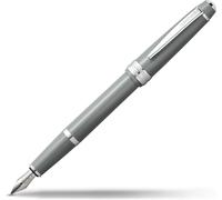 Cross Bailey Light Click-Off Cap Plastic Fountain Pen with Resin Finish, Fine Fountain, includes Premium Gift Box and Black Cartridge, 1 Pack, Polished Grey