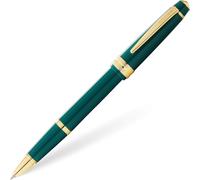 Cross Rollerball Pen Bailey Light AT0745-12 - Refillable Gel, Gold-Tone, Medium, Gift Box, Green
