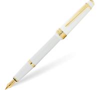 Cross Pens Fountain Pen Bailey Light Polished White Resin Gold Tone Medium Nib