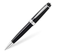 CROSS Bailey Light Refillable Click-Off Cap Resin Gel Ink Rollerball Pen, Medium Ballpoint, includes Premium Gift Box and Black Cartridge, 1 Pack, Glossy Black