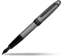 Cross Pens Bailey Fountain Pen – Matte Grey Lacquer, Polished Black PVD, Fine Nib