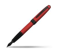 Cross Bailey Matte Red Lacquer Fountain Pen with polished black PVD appointments, Fine Nib