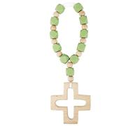 Cross Baptism Silicone Rosary, First Communion Rosary Collection Shower Christian Communion Gifts (Light Green)