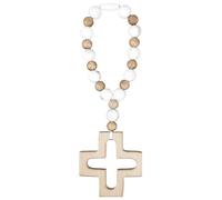 Cross Baptism Silicone Rosary, First Communion Rosary Collection Shower Christian Communion Gifts (Long White)