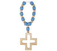 Cross Baptism Silicone Rosary, First Communion Rosary Collection Shower Christian Communion Gifts (Peacock Blue)