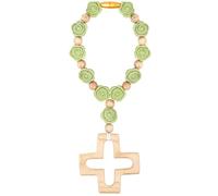 Cross Baptism Silicone Rosary, First Communion Rosary Collection Shower Christian Communion Gifts, Ten Year Rosary Baptism Party Supply, Flower Green