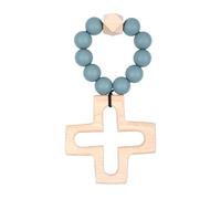 Cross Baptism Silicone Rosary, First Communion Rosary Collection Shower Christian Communion Gifts, Ten Year Rosary Baptism Party Supply, Sea Blue