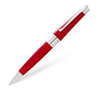 CROSS Beverly AT0492-27 Refillable Brass Ballpoint Pen with Polished Chrome Appointments, Medium Point, includes Premium Gift Box and Black Cartridge, 1 Pack, Translucent Red Lacquer