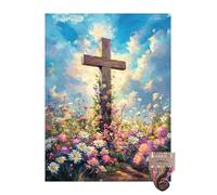 Cross Bible 11CT Pre-Printed Cross Stitch Kits for Adults & Beginners, Pattern Needlepoint Kit Crafts for Home Decor Gifts 12x16 Inch 11241
