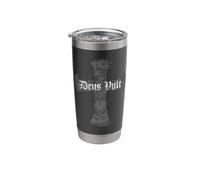 Cross Black Deus Vult Dark Templar Knights Crucifix Grunge Stainless Steel Insulated Tumbler