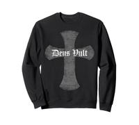 Cross black Deus Vult dark Templar Knights crucifix grunge Sweatshirt
