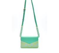 Cross Body Bag In Mint And Pistachio With A Logo Print And Chain Detail Strap House Of Holland Green One Size