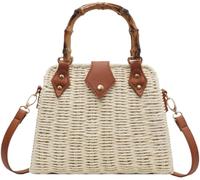 Cross Body Handbags for Women Straw Woven Beach Bag(Beige)