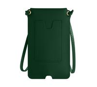 Cross-body Phone Bag with Card-storage Faux-leather Green