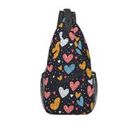 Cross Body Sling Bag Colorful Hearts Anti-Theft Chest Bag Waterproof Sling Backpack For Everyday Parade Women