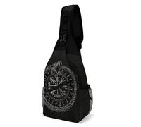 Cross Body Sling Bag Viking Compass Norse Mythology Nordic Protection Symbol Unisex Chest Bag Casual Chest Pack For Men Hiking Travel