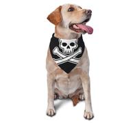 Cross Bone Flat Pet Bandana-Triangle Scarf for Cats Dogs Adjustable | Soft Breathable Comfy. Stylish Accessory. Easy On Off. Machine Wash.