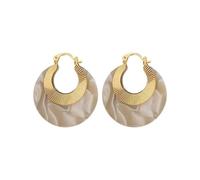 cross-border between Europe and America, geometric U-shaped acid wax board earrings, Melanin coffee color,