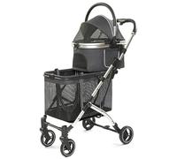 Cross-Border Large Space up and Down Double-Layer Pet Stroller with Multiple Cats and Dog Strings Detachable Pet Stroller Wholesale(Silver Gray)