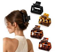 Cross-border leopard print shiny claw clip for women, 2026 new model, high-end shark clip hair accessory for the back of the head
