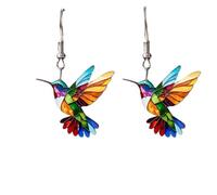 Cross Border Spring Festival Colorful Bird Acrylic Earrings From Europe And America, Retro Earrings