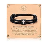 Cross Bracelet, Braided Rope with Stainless Steel Cross Communion Gift, Adjustable Size, Christian Gifts, First Communion for Teenagers, Son, Grandson, Boys