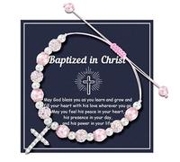 Cross Bracelet Easter Gifts Easter Basket Stuffers for Women Jesus Bracelets Baptism Christian First Confirmation Communion Religious Gifts for Women Jewellery Gifts, adjustable, alloy, no gemstone