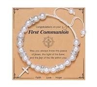 Cross Bracelet Easter Gifts Easter Basket Stuffers for Women Jesus Bracelets Baptism Christian First Confirmation Communion Religious Gifts for Women Jewellery Gifts, adjustable, alloy, no gemstone