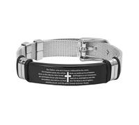 Cross Bracelet For Men - Stylish Prayer Crooss Braceelet | English Bible Verse Link Braceleet With Inspirational Message | Mens Brracelet Foor Faiith Religious Jewelry Daily Wear Gift