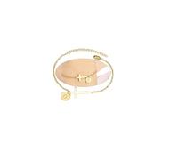 Cross Bracelet for Woman,A to Z Initial Bracelets Gold Link Chain Bracelets Religious Baptism Communion Faith Christian Jewelry Easter Basket Stuffers Bracelets, 9 UK, Stainless Steel, no