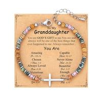 Cross Bracelet for Women Christian Bracelet for Girls Confirmation Baptism Easter Gifts with Card Unique Birthday Gifts for Christmas Friend Daughter Sister in Christ Niece(Dranddaughter)