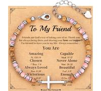 Cross Bracelet for Women, Christian Gifts for Women Christmas Stocking Stuffers for Teens Beaded Bracelets Adjustable Faith Religious Confirmation Communion Jewelry for Best Friend Daughter Mom Faith