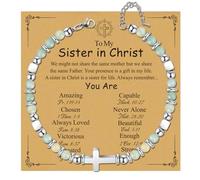 Cross Bracelet for Women, Christian Gifts for Women Confirmation Baptism Easter Gifts Unique Gift for Friends Mom Sister in Christ Niece on Birthday Christmas, one size fit all, no gemstone