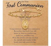 Cross Bracelet for Women First Communion Gifts Jesus God Bracelets Baptism Bracelets First Confirmation Gifts for Women Daughter Lovers, gold, Zinc, no gemstone