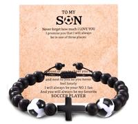Cross Bracelet Gift,Football Bracelets for Boys Football Gifts for Teenage Boys Age 8 9 10 11 12 13 14 15 Years Old,Birthday Christmas Graduation Christian Gifts for Son Grandson Nephew Brother