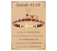 Cross Bracelets Christian Gifts Faith Based Gifts Adjustable Natural Stone Bracelets Christian Baptism Confirmation Catholic Religious Inspirational Gift for Women, Adjustable, Stainless Steel, no