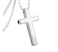 Cross Breathing Necklace for Anxiety Relief , Inspirational Bible Verse Anti-Anxiety Mindfulness Necklace,Stunning Stainless Steel Meditation Jewelry Stress Relief Breathwork Tool, Anxiety Relief
