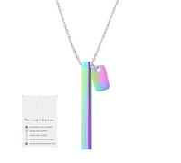 Cross Breathing Necklace for Anxiety Relief , Inspirational Bible Verse Anti-Anxiety Mindfulness Necklace,Stunning Stainless Steel Meditation Jewelry Stress Relief Breathwork Tool, Anxiety Relief