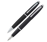 Cross Calais Ballpoint Pen and Fountain Pen Gift Set (Medium Line or Nib Size) Matte Black Ink