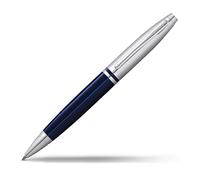 CROSS Calais Ballpoint Pen in Chrome and Blue Lacquer incl. Premium Gift Box - Refillable Medium Ballpen