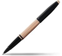 Cross Calais Refillable Rollerball Pen Presented in a Luxury Gift Box - Medium Point, Black Ink, Brushed Rose Gold & Black